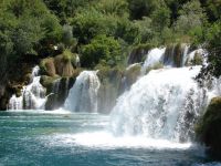 Nádherné vodopády na řece Krka.